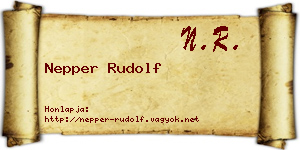 Nepper Rudolf névjegykártya